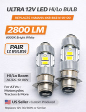 💡Pair Ultra Hi/Lo LED Headlight Bulbs for Yamaha Rhino 700 2008–2013 ⬆️Brightne