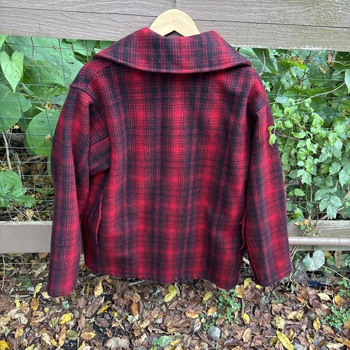 Vtg Woolrich Jacket Mens 44 Red Black Mackinaw Buffalo Plaid Wool Chore Classic - Picture 3 of 24