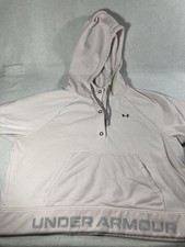Under Armour Women  s Pink Fleece Pullover Hoodie w/ Pockets Logo, Size L