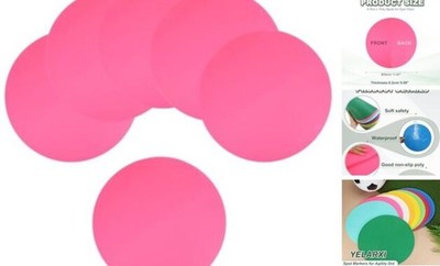 Spot Markers for Agility Dot, Non-Slip Poly Spots Floor Dots Flat Field Pink