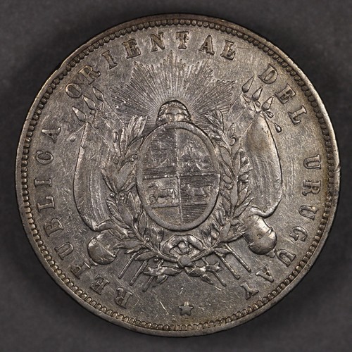 1877 Uruguay Silver Peso