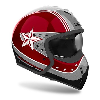 Airoh J110 Command Modular Helmet Burgundy Size XL White Crossover
