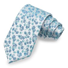 Floral Ties for Men Satin Mens Tie Flower Printed Neck Tie White,green,blue