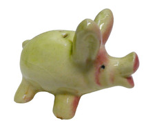 VINTAGE SMALL ORNATE DECORATIVE PIG SALT / PEPPER SHAKER