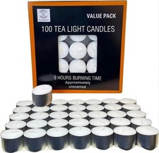 Tealight Candles 9 Hour Long Burn Unscented White Tea Lights Nightlight