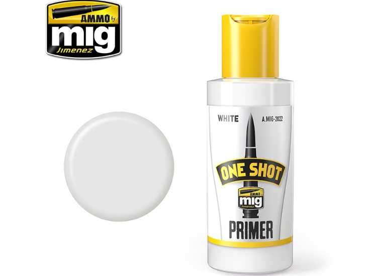 Ammo Mig A.Mig2022 60ml - One Shot Acrylic Primer - White