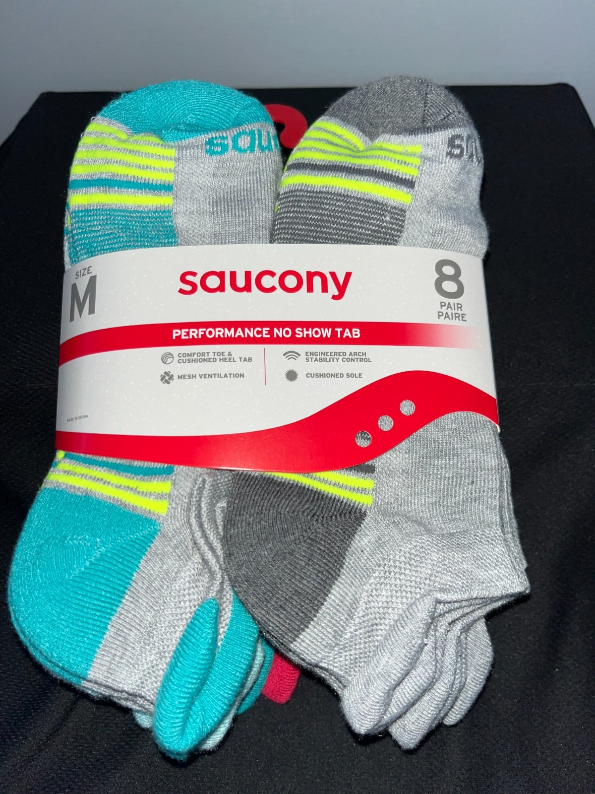 15 Pair Saucony Women's Socks New in Package Cushioned No Show Tabbed Gray Asst thumbnail 2