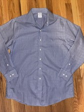 BROOKS BROTHERS REGENT Men's Blue check Button-Up Dress Shirt Size 16.5-4/5