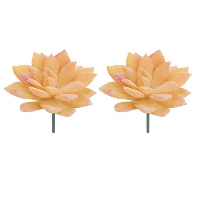 2 Stück Künstliche Sukkulenten Pflanzen, gefälschter Lotus zur Dekoration Orange