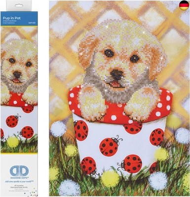 DIAMOND DOTZ DD7.013 - Original 5D Diamond Painting Set Welpe im Topf,