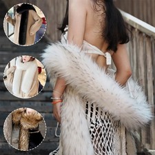 Women Long Collar Scarf Winter Warm Faux Fox Fur Shawl Neck Warmer Wrap Scarf
