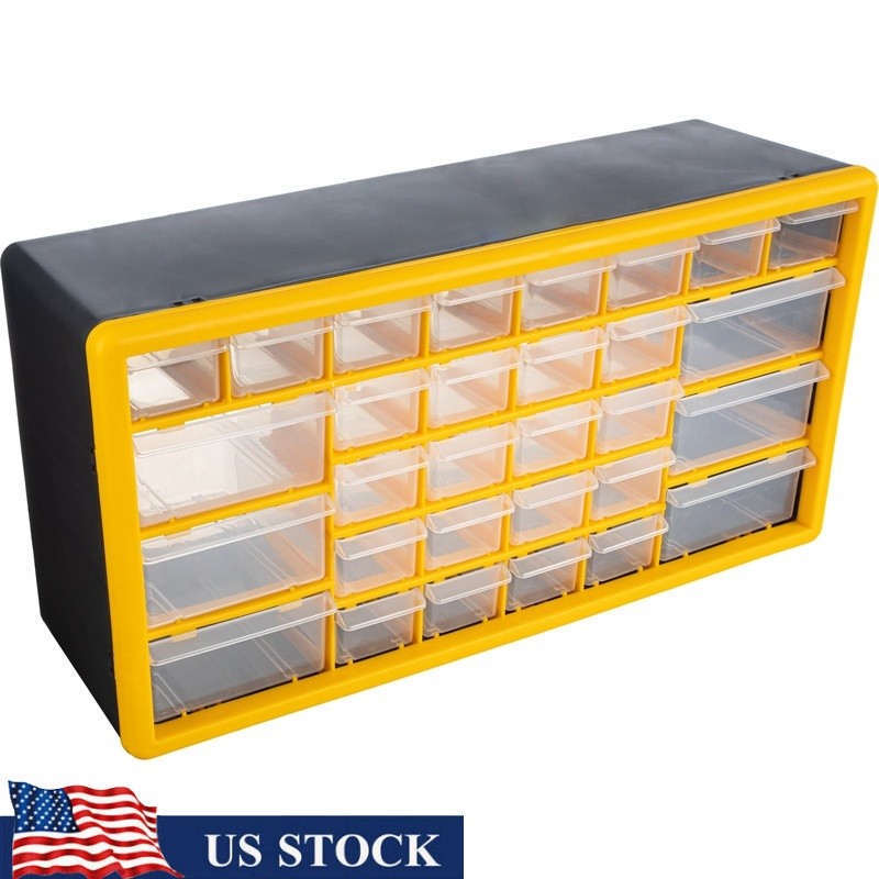 30-Drawer Wall-Mountable Storage Organizer for Small Parts & Craft Tools
