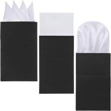 3 Pcs Men's Flat Prefolded Pocket Square Mens Prefolded Suit Pocket Squares on