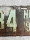 1916 Montana License Plate 2584 Vintage Number Tag - All Original — photo 5