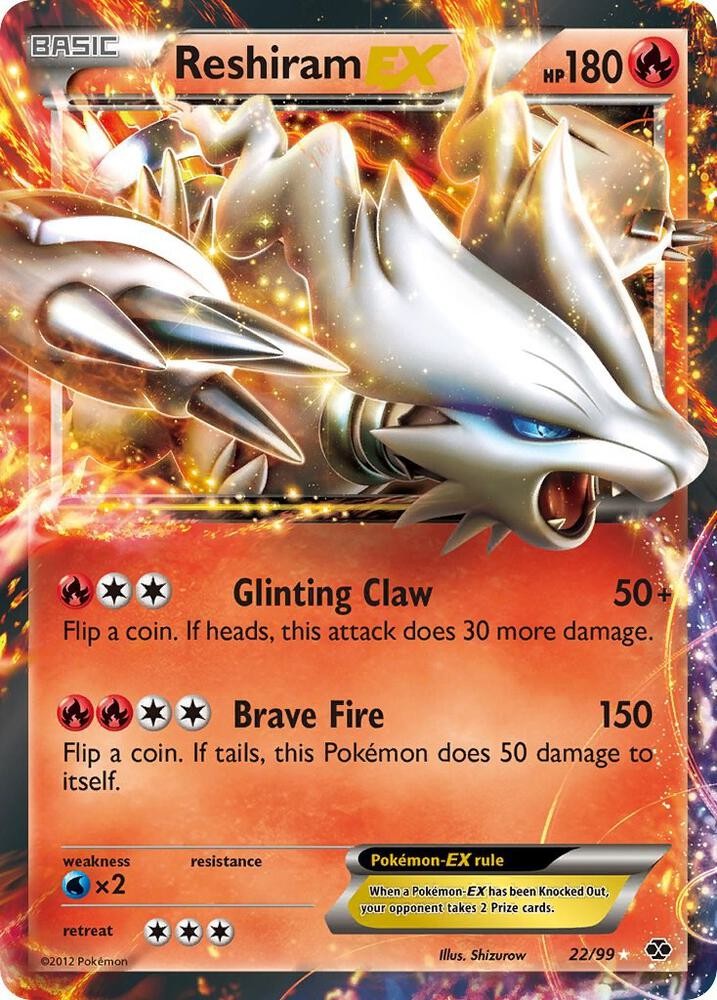 Reshiram EX 22/99 - Next Destinies Pokémon TCG NM Holofoil