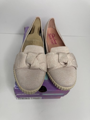 Skechers Cleo Maya Damenschuhe Größe 6,5 Memory Foam Slipper Strick-Ballerinas