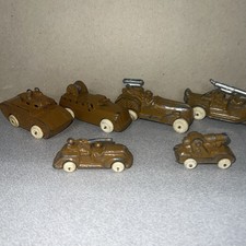1930's Tootsie Toys BARCLAY MANOIL US Lead Army Tank  Armored Cannon Trucks 6pc