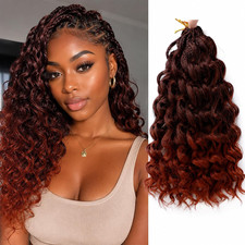 Boho Ocean Wave Crochet Hair 8Pack 12Inch Curly Crochet Hair 1B/350,12Inch Pr