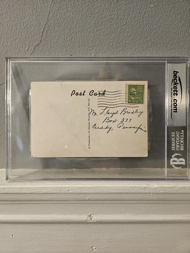 Orestes Minnie Minoso Signed J.D. McCarthy Postcard 1950s Beckett (BAS) HOF - Image 2 of 2