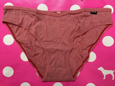 NEW 2020 Victoria's Secret PINK V Front Bikini Panties Ribbed Cotton L Logo Tab