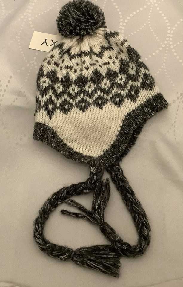 NUEVO CON ETIQUETAS | Sombrero tejido unisex Roxy | Talla 1 | Riel descendente | Gris y blanco | Gorro Foto 4 de 4