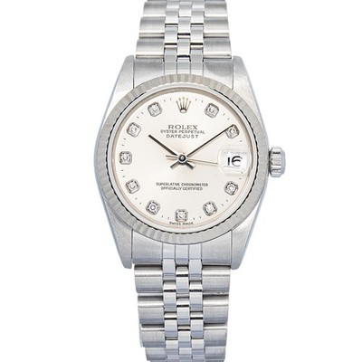 Rolex Datejust 68274 Jubilee Silver Diamond Dial Auto Women's Watch 31mm