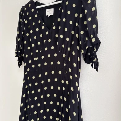 Robe longue Camille Rowe x Pablo à pois T38 femme noir doré - Photo 1/3