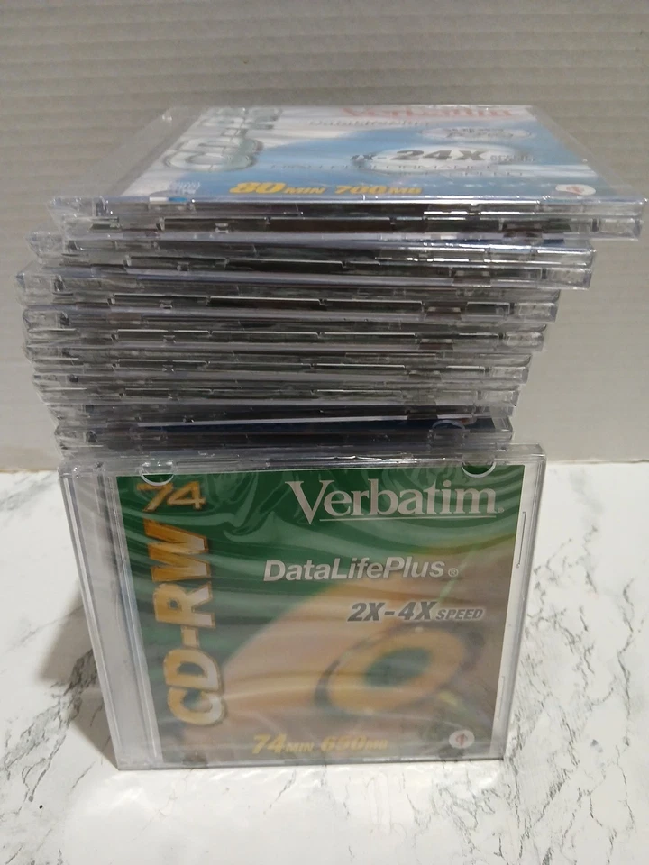 Verbatim(20) 700MB 80 MIN CD-R DataLifePlus 1X – 24X Speed Vitesse NEW SEALED - Image 2 of 2