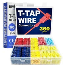 SPADE TERMINALS T-TAP ELECTRICAL WIRE CONNECTOR ASSORTMENT INSULATED CRIMP 360pc
