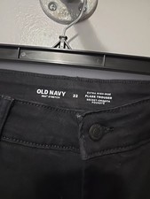 Old Navy Extra High Rise Flare Jeans Black Cotton Stretch Casual Pant Sz. 22 NWT