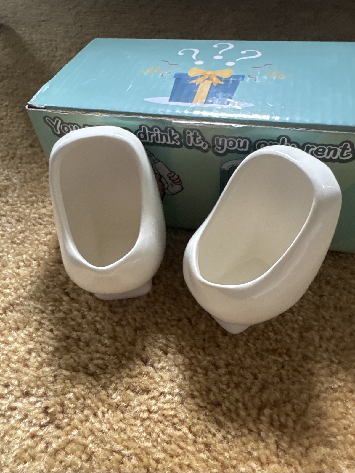 Fairly Odd Novelties Urinal Shot Glasses Set of 2 - 1.5oz. Ceramic Toilets Gifts