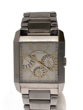 POLICE 10966M Silver Analog Quartz Watch Excellent JAPAN