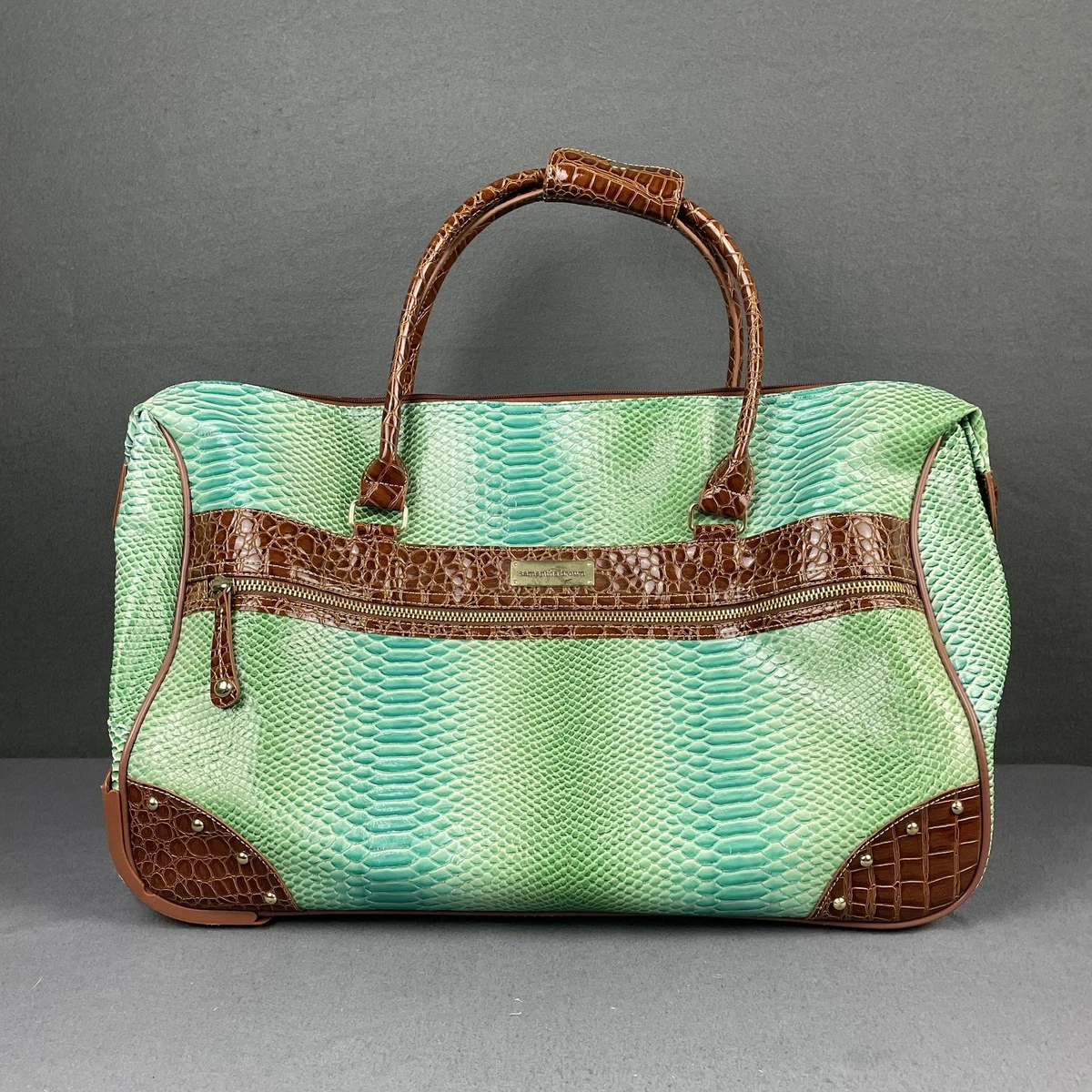 Orange Apollo 1 Snakeskin Luxury Travel bag & Backpack Orange Tumbled Leather Duffle Bag main image 2