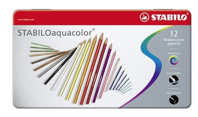 STABILO  1612-5 STABILO Aquarell-Buntstift aquacolor ARTY, 12er Metalletui