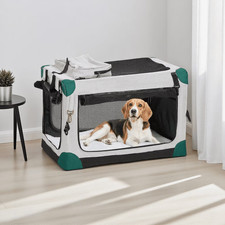 Portable Collapsible Dog Crate Travel Dog Crate 26x18x18 with Soft Warm Blanket