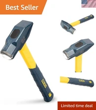 Professional Metalworking Tool: 32 oz Beveled Blacksmith Hammer & No-Slip Grip