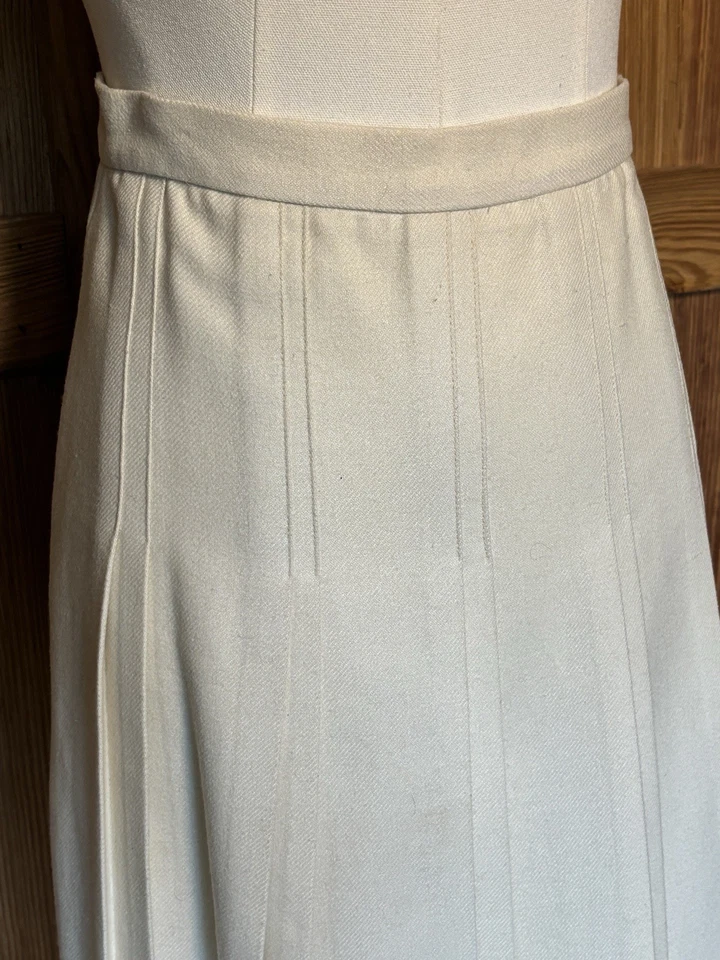 Falda plisada de lana crema Pendleton vintage longitud media pequeña clásica academia Foto 4 de 4
