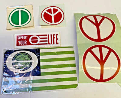 3 Support Ur Life Ecology 3 Peace 1970's Hippie Stickers Vintage/Unused Lot of 6