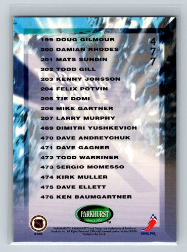 1995-96 Parkhurst International #477 Maple Leafs Checklist Toronto Maple Leafs - Picture 2 of 2