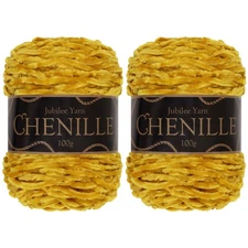 JubileeYarn Chenille Yarn - 100g/Cake Worsted Weight - Firenze - Dark Golden ...