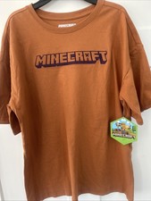 NWT Classic Minecraft Kids Entity Minecraft Creeper Rust Color T-shirt XS 4/5