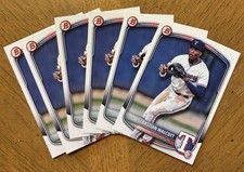Lot (6) of Sebastian Walcott 2025 Bowman Prospects #BP133 Rangers