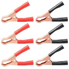 6Pcs 50A Alligator Clips Black  Red Insulated Heavy Duty Metal Spring Clips