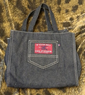 Vintage Tommy Hilfiger Denim Jean Handbag Tote 