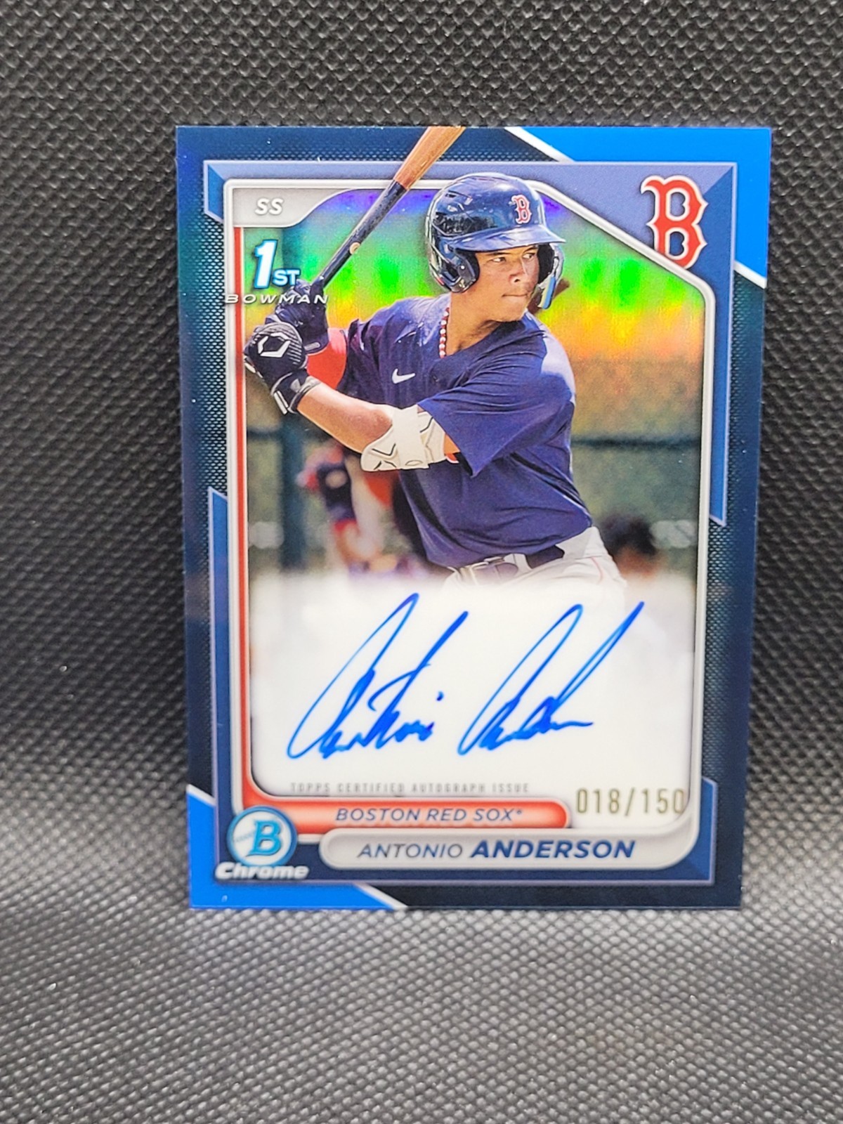 2024 Bowman Chrome ANTONIO ANDERSON refractor blue auto 018/150 - RC - 1st - Sox