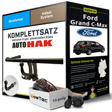 Für FORD Grand C-Max DXA,CB7, DXA,CEU Anhängerkupplung abn +eSatz 13pol uni 10-