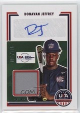 2022 USA Baseball Stars & Stripes Signatures 241/399 Donavan Jeffrey Auto 09gj
