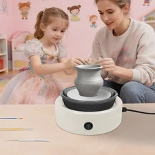 Mini Pottery Wheel Machine Adjustable Speed Pottery Machine for Beginners Adult