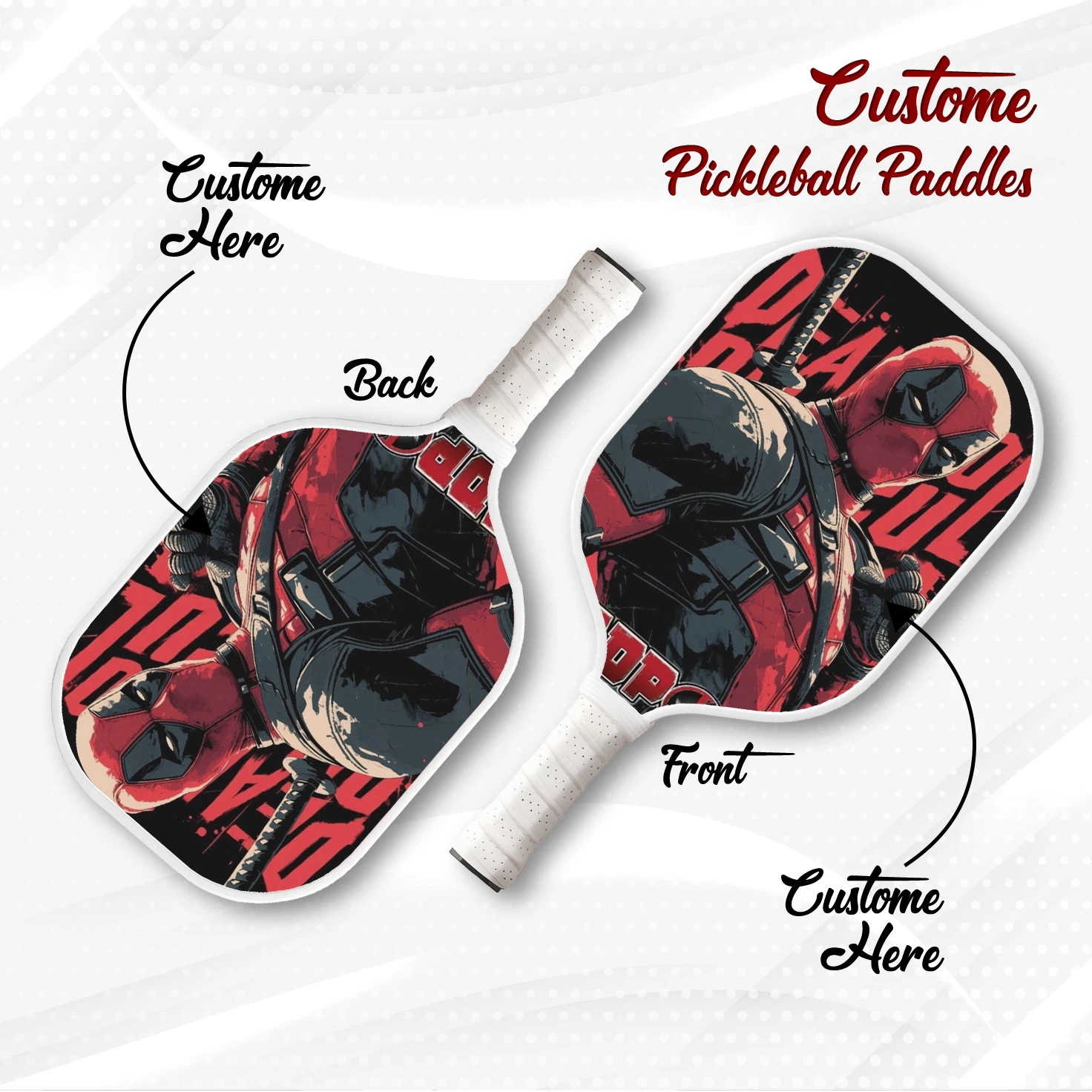 Deadpool Pickleball Paddle Marvel Gift Custom Paddle for Fans