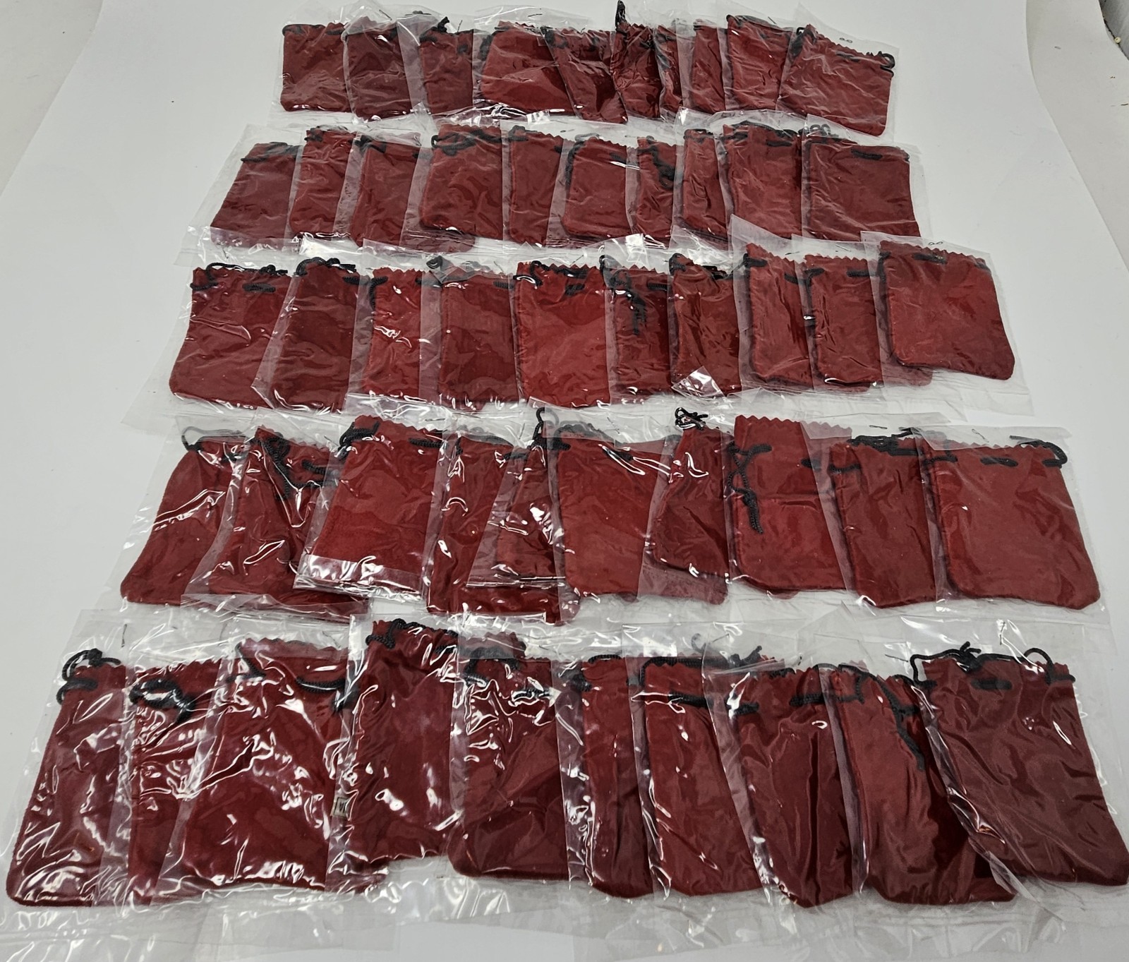 Wholesale Lot of 50 Red Genuine Suede Leather 3" Small Drawstring Pouch Bag
